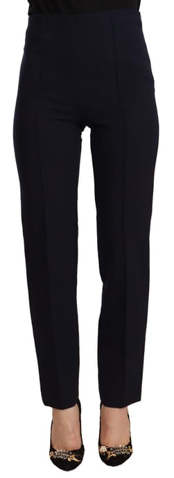 AGLINI Schwarze Hochtaillierte Polyester Damen Gerade Hosen - Image 1
