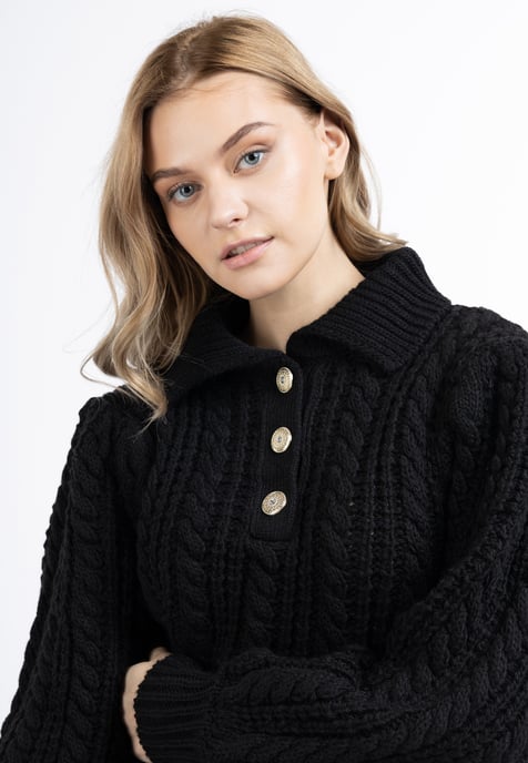 Dreimaster Strick Pullover Damen SCHWARZ - Image 5