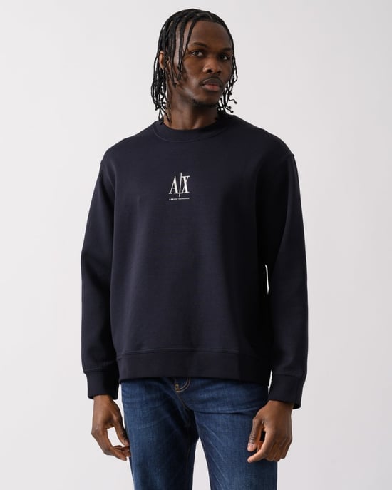 Armani Exchange Mens Embroidered A|X Centre Logo Crew Neck Sweatshirt - Image 1