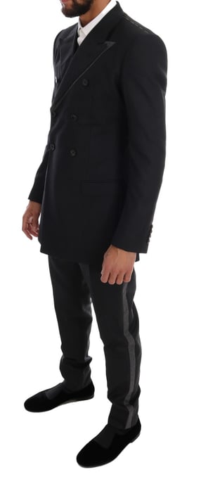 Dolce & Gabbana - Costume 3 pièces en laine grise à double boutonnage pour homme - Image 2