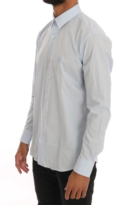 Cavalli Light Blue Stretch Slim Fit Dress Shirt