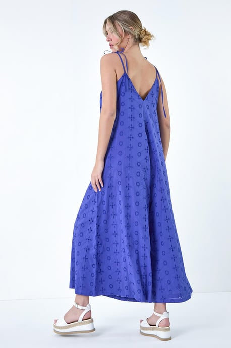 Cotton Broderie Pocket Wide Leg Jumpsuit