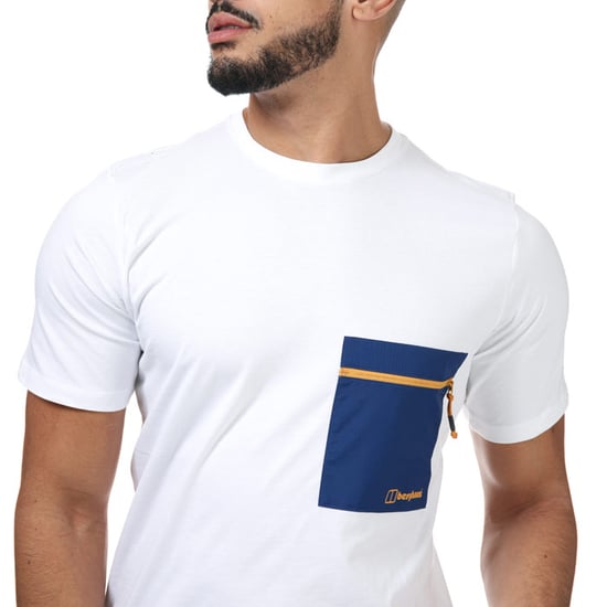 Men's Berghaus Drakestone Pocket T-Shirt in White blue