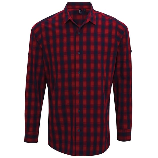 Premier - "Mulligan" Hemd für Herren Langärmlig (Rot/Marineblau) - Image 1