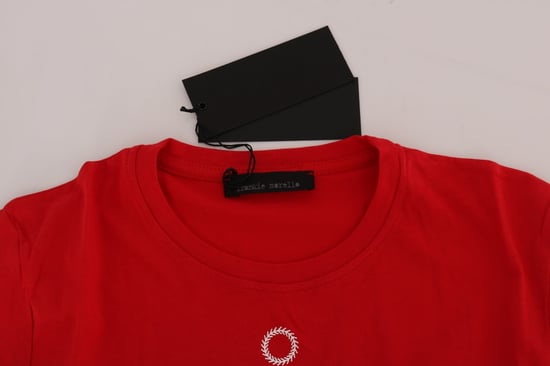 Frankie Morello Rotes Baumwoll-RIDERS Rundhals-T-Shirt - Image 6