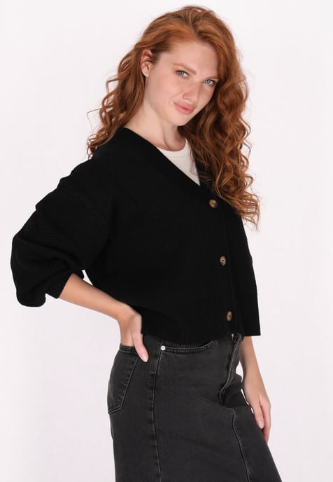 Dreimaster Cardigan Damen Schwarz - Image 3