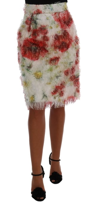 Dolce & Gabbana - Jupe droite crayon à motifs floraux pour femme - Image 1