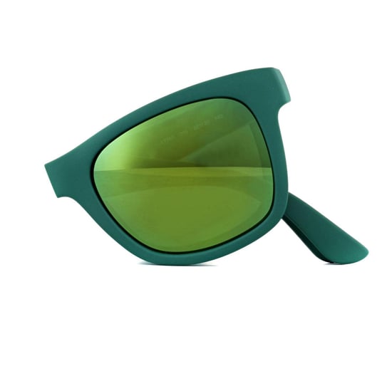 Lacoste Rechteckige Unisex Faltbare Mattschwarze Grüne Sonnenbrille - Image 4