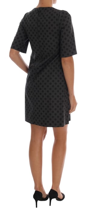 Dolce & Gabbana - Robe en laine stretch à pois, gris, pour femme - Image 3