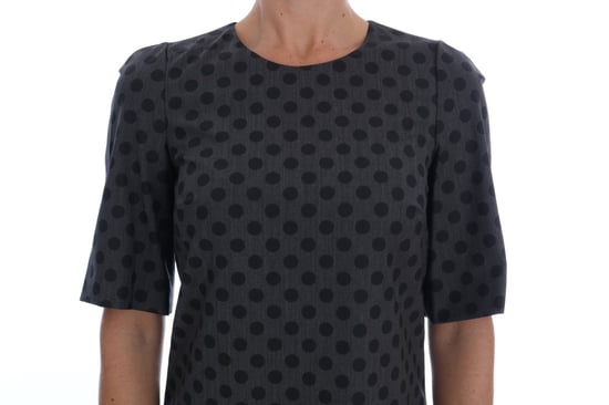 Dolce & Gabbana - Robe en laine stretch à pois, gris, pour femme - Image 4