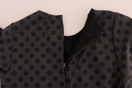 Dolce & Gabbana - Robe en laine stretch à pois, gris, pour femme - Image 5