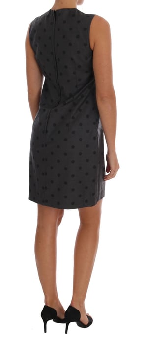 Dolce & Gabbana - Robe fourreau en laine à pois gris pour femme - Image 3