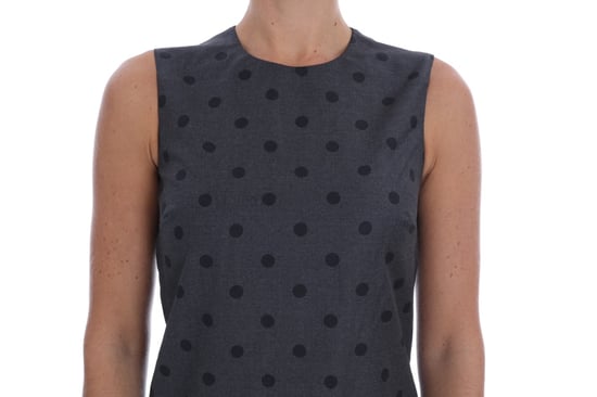 Dolce & Gabbana - Robe fourreau en laine à pois gris pour femme - Image 4
