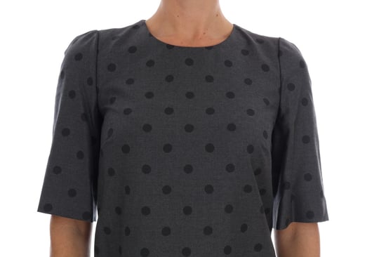 Dolce & Gabbana - Robe fourreau en laine à pois gris pour femme - Image 4