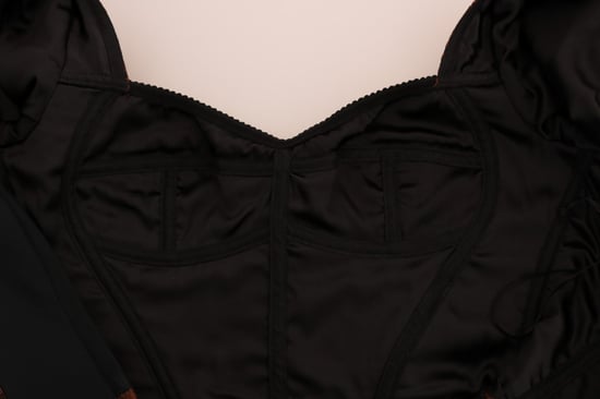 Dolce & Gabbana Women's Black Brown Floral Brocade A-Line Dress - Image 6