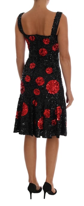Dolce & Gabbana Women's Black Red Polka Sequined Shift Dress (robe droite à sequins) - Image 3