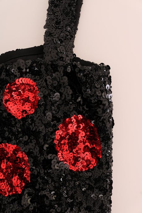 Dolce & Gabbana Women's Black Red Polka Sequined Shift Dress (robe droite à sequins) - Image 6