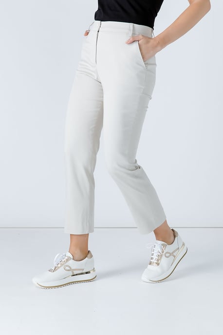 Sandfarbene angepasste Stretch-Hose - Image 3