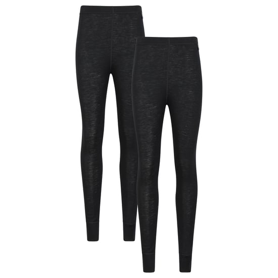 Mountain Warehouse Damen/Damen Merinowolle Base Layer Bottoms (2er Pack) (Schwarz) - Image 1