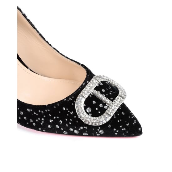 Office Party Velvet Guggenheim Pump Black