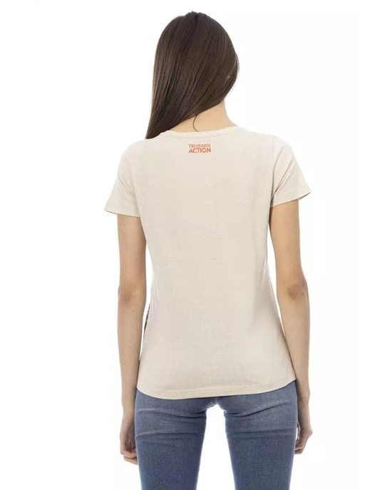 Cotton Short Sleeve T-shirt with Front Print