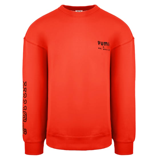 Puma x Mr Doodle Long Sleeve Crew Neck Red Mens Graphic Sweatshirt 598682 20