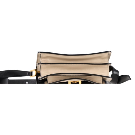 Marni Trunk Mini Farbblock Schultertasche aus beigefarbenem Leder - Image 4