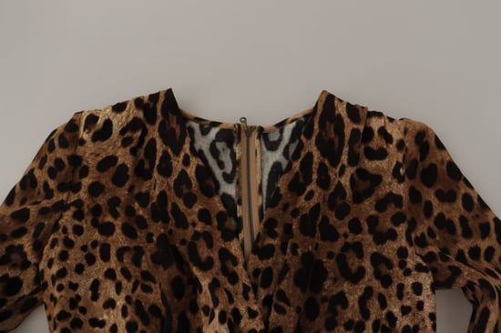 Dolce & Gabbana Braunes Leoparden-Wickel-A-Linien-Maxikleid aus Viskose für Damen - Image 5