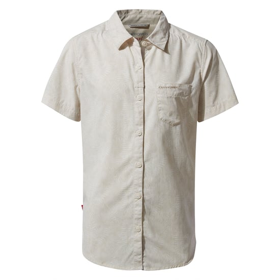 Craghoppers Womens/Ladies NosiLife Vanna Short Sleeved Shirt (Seasalt Print)