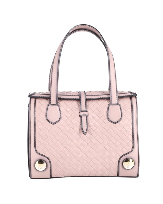 Bottega Veneta Doppelltragetasche aus gewebtem Kalbsleder in Pink - Image 1