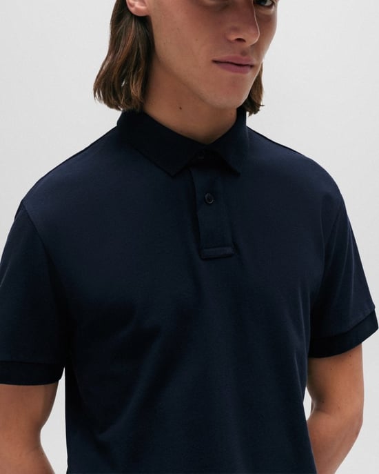 BOSS Orange Passenger Herren Stretch-Baumwoll Slim-Fit Polo-Shirt mit Logo-Patch NOS - Image 2