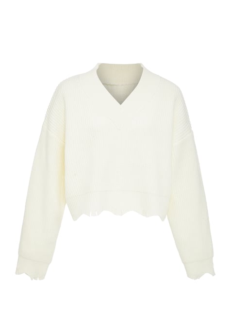 Mymo Pullover Damen Wollweiß - Image 1