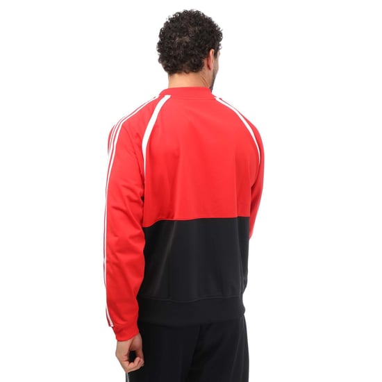 Men's adidas Originals Superstar Track Top in Black Red
