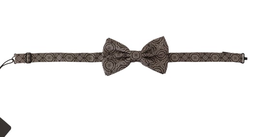 Dolce & Gabbana Black white 100% Silk Adjustable Neck Papillon Men's Tie