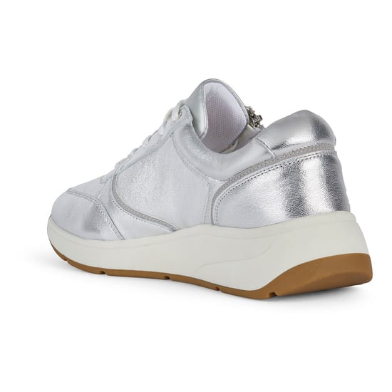 Geox D Cristael E Kunstleder Damen Silber Turnschuhe - Image 6