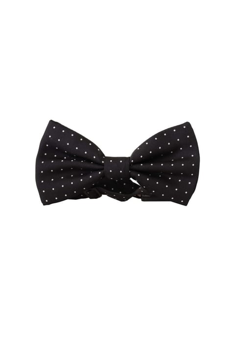 Dolce & Gabbana Men's Black White Polka Dot 100% Silk Neck Papillon Tie