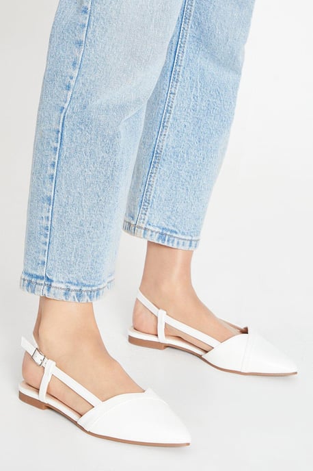 Bonita Slingback Mix Material Flat Point Shoes
