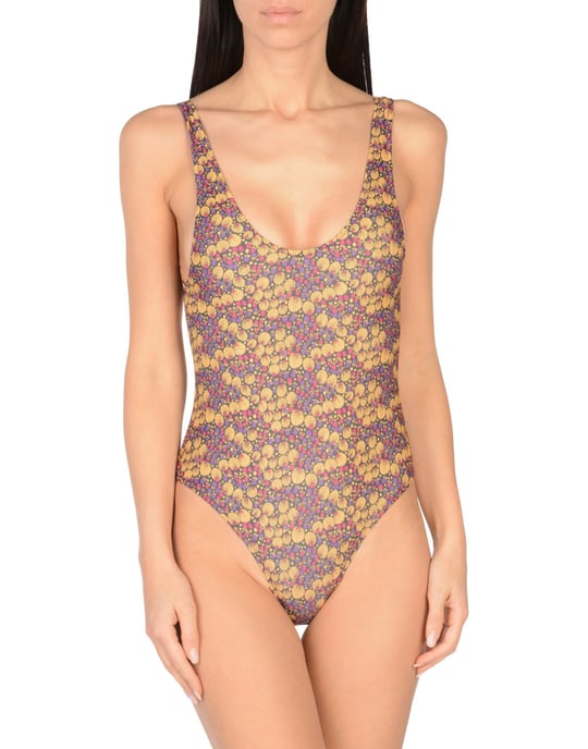 Pistol Panties Ochre Print Scoop Neckline Swimsuit