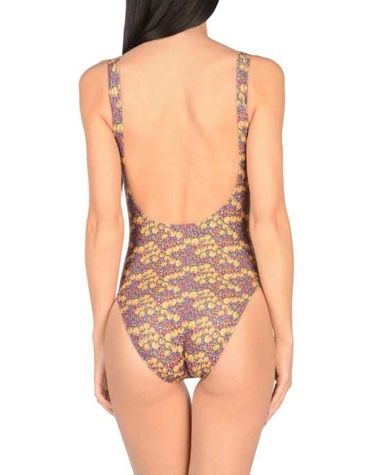 Pistol Panties Ochre Print Scoop Neckline Swimsuit