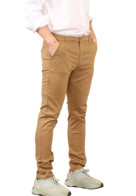MYT Herren Slim Fit Chinos in Tan - Image 3