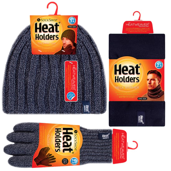 Heat Holders - Thermische Wintermütze, Halswärmer und Handschuhe aus Fleece für Männer - Navy - Image 2
