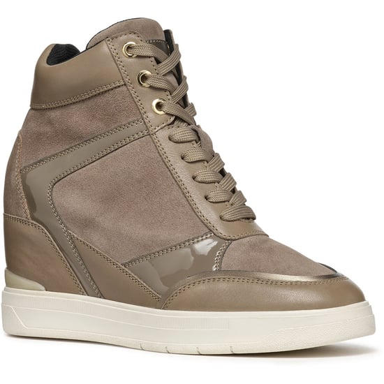 Geox D Maurica Leder Damen Dunkel Taupe Turnschuhe - Image 1