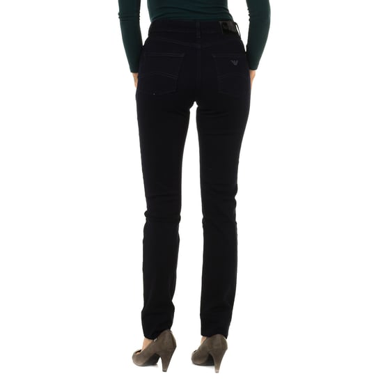 Long slim fit stretch fabric pants 6X5J18-5DZCZ woman