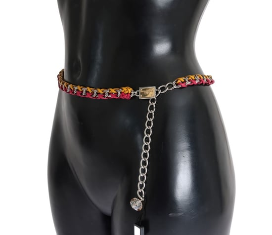 Dolce & Gabbana Damengürtel aus Leder rot gelb Kristall - Image 2
