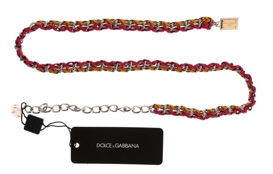 Dolce & Gabbana Damengürtel aus Leder rot gelb Kristall - Image 5
