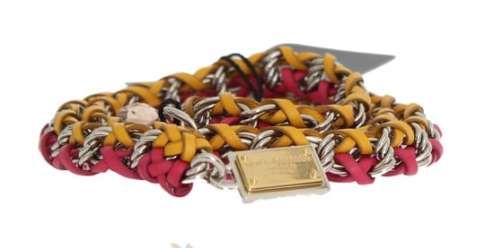 Dolce & Gabbana Damengürtel aus Leder rot gelb Kristall - Image 6