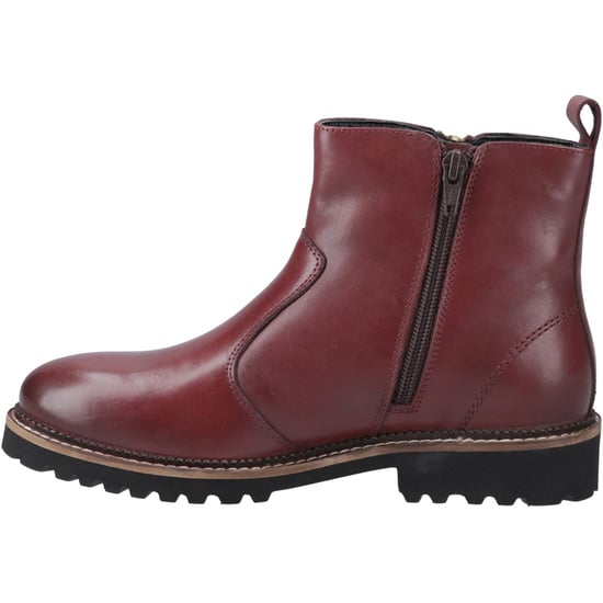 Hush Puppies Grace Zip Wildleder Damen Burgundy Stiefel - Image 4