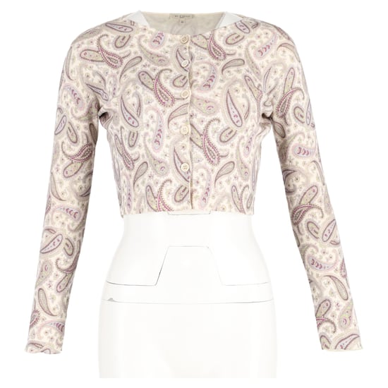 Etro Kürzer Paisley Cardigan aus beigem Wolle - Image 4