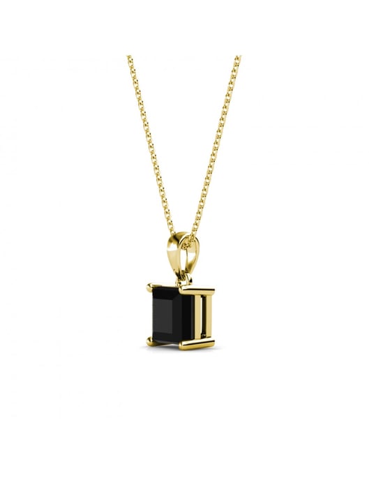 Einfacher quadratischer Anhänger - Gold und Schwarz - Image 3