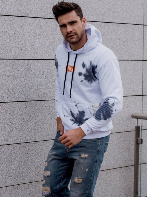 Takeshy Kurosawa Sweatshirt Shibori Herren weiß - Image 2